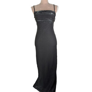 Metallic Dress Small VTG Y2K Empire Fairy Grunge Edgy Glam Evening Maxi Prom